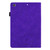 iPad 10.2 2021 / 2020 / 2019 Calf Pattern Double Folding Design Embossed Leather Case with Holder & Card Slots & Pen Slot & Elastic Band - Purple