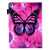 iPad 10.2 2021 / 2020 / 2019 Coloured Drawing Pattern Horizontal Flip Leather Case with Holder & Card Slots & Photo Frame - Red Flower Pink Butterfly