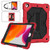 iPad 10.2 2021 / 2020 / 2019 Contrast Color Robot Shockproof Silicon + PC Protective Case with Holder & Shoulder Strap - Red Black