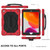 iPad 10.2 2021 / 2020 / 2019 Contrast Color Robot Shockproof Silicon + PC Protective Case with Holder & Shoulder Strap - Red Black