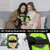 iPad 10.2 2021 / 2020 / 2019 Contrast Color Robot Silicone Hybrid PC Tablet Case - Black Yellow Green