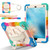 iPad 10.2 2021 / 2020 / 2019 Contrast Color Robot Silicone Hybrid PC Tablet Case - Colorful Blue
