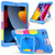 iPad 10.2 2021 / 2020 / 2019 Contrast Color Shockproof Robot Silicone + PC Case with Wristband Holder - Camouflage + Blue
