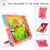 iPad 10.2 2021 / 2020 / 2019 Contrast Color Shockproof Robot Silicone + PC Case with Wristband Holder - Camouflage + Rose Red