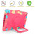 iPad 10.2 2021 / 2020 / 2019 Contrast Color Shockproof Robot Silicone + PC Case with Wristband Holder - Camouflage + Rose Red