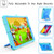 iPad 10.2 2021 / 2020 / 2019 Contrast Color Shockproof Robot Silicone + PC Case with Wristband Holder - Mint Green + Blue