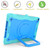 iPad 10.2 2021 / 2020 / 2019 Contrast Color Shockproof Robot Silicone + PC Case with Wristband Holder - Mint Green + Blue