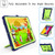 iPad 10.2 2021 / 2020 / 2019 Contrast Color Shockproof Robot Silicone + PC Case with Wristband Holder - Navy Blue + Yellow-green