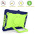 iPad 10.2 2021 / 2020 / 2019 Contrast Color Shockproof Robot Silicone + PC Case with Wristband Holder - Navy Blue + Yellow-green