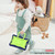 iPad 10.2 2021 / 2020 / 2019 Contrast Color Shockproof Robot Silicone + PC Case with Wristband Holder - Navy Blue + Yellow-green