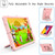 iPad 10.2 2021 / 2020 / 2019 Contrast Color Shockproof Robot Silicone + PC Case with Wristband Holder - Rose Gold