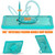 iPad 10.2 2021 / 2020 / 2019 Heavy Duty Hybrid Tablet Case with Handle & Strap - Light Blue