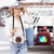 iPad 10.2 2021 / 2020 / 2019 Rotation Grip Holder TPU Hybrid Clear PC Tablet Case - Chocolate