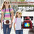 iPad 10.2 2021 / 2020 / 2019 Rotation Ring Handle TPU Hybrid Clear PC Tablet Case - Chocolate