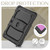 iPad 10.2 2021 / 2020 / 2019 Shockproof Colorful Silica Gel + PC Protective Case with Holder & Shoulder Strap - Black