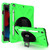 iPad 10.2 2021 / 2020 / 2019 Shockproof Colorful Silicone + PC Protective Case with Holder & Shoulder Strap & Hand Strap & Pen Slot - Green