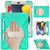 iPad 10.2 2021 / 2020 / 2019 Silicone + PC Protective Case with Holder & Shoulder Strap - Mint Green