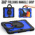 iPad 10.2 2021 / 2020 / 2019 Silicone + PC Tablet Case with Shoulder Strap - Black+Dark Blue