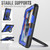 iPad 10.2 2021 / 2020 / 2019 Silicone + PC Tablet Case with Shoulder Strap - Black+Dark Blue