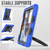 iPad 10.2 2021 / 2020 / 2019 Silicone + PC Tablet Case with Shoulder Strap - Blue+Black