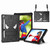 iPad 10.2 2021 / 2020 / 2019 Spider Texture Silicone Hybrid PC Tablet Case with Shoulder Strap - Black