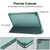 iPad 10.2 2021 / 2020 / 2019 Tri-fold Holder TPU Cover Frosted Leather Smart Tablet Case withh Pen Slot - Dark Green