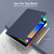 iPad 10.2 2021 / 2020 360 Rotation Detachable Clear Acrylic Leather Tablet Case - Dark Blue