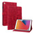 iPad 10.2 2021 / Air 10.5 Lily Embossed Leather Smart Tablet Case - Red