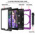 iPad 10.2 360 Degree Rotating Case with Pencil Holder, Kickstand Shockproof Heavy Duty with Shoulder Strap,Hand Strap - Purple