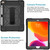 iPad 10.2 Contrast Color Silicone + PC Combination Case with Holder - Black