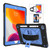 iPad 10.2 Contrast Color Silicone + PC Combination Case with Holder - Black + Blue