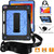 iPad 10.2 Contrast Color Silicone + PC Combination Case with Holder - Black + Blue