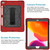iPad 10.2 Contrast Color Silicone + PC Combination Case with Holder - Red + Black