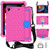 iPad 10.2 Honeycomb Design EVA + PC Four Corner Shockproof Protective Case with Straps  - Rose Red