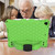 iPad 10.2 Honeycomb Design EVA + PC Four Corner Shockproof Protective Case with Straps - Green+Black