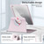 iPad Pro 10.2 2021/2020/2019 Acrylic 360 Rotation Detachable Leather Tablet Case - Sand Pink
