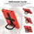 Shield 360 Rotation Handle EVA Shockproof PC Tablet Case iPad 10.2 2019/2020/2021/Pro 10.5 2017/Air 2019  - Red Black