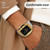Apple Watch 44mm / 45mm RedPepper Armor Metal Case Integrated Silicone Watch Band - Gold White