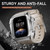 Apple Watch Series 10 46mm RedPepper Armor Metal Case Integrated Silicone Watch Band - Steel White