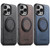 iPhone 12 Pro Max Suteni G3 360 Rotation Holder MagSafe Denim Leather Back Phone Case - Brown