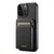 iPhone 12 Pro Max Suteni H19 Litchi Grain 2-in-1 MagSafe Removable Card Box Back Phone Case - Black