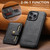 iPhone 12 Pro Max Suteni M4 Magnetic Card Bag MagSafe Leather Phone Case - Black