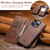 iPhone 12 Pro Max Suteni Q05 2-in-1 Multi-function Detachable Wallet MagSafe Phone Case - Brown