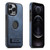 iPhone 12 Pro Suteni G2 Holder Denim Leather Back MagSafe Phone Case - Blue
