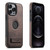 iPhone 12 Pro Suteni G2 Holder Denim Leather Back MagSafe Phone Case - Brown