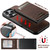 iPhone 12 Pro Suteni H19 Litchi Grain 2-in-1 MagSafe Removable Card Box Back Phone Case - Brown