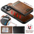 iPhone 12 Pro Suteni H19 Oil Wax 2-in-1 MagSafe Removable Card Box Back Phone Case - Brown