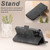 iPhone 12 Pro Suteni J07 Multi-functional Horizontal MagSafe Denim Leather Phone Case - Black