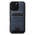 iPhone 12 Pro Suteni M5 Magnetic Card Bag MagSafe Leather Phone Case - Blue