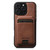 iPhone 12 Pro Suteni M5 Magnetic Card Bag MagSafe Leather Phone Case - Brown